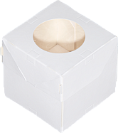 Коробочка белая с окошком ForGenika MUF 1 PRO (100*100*100мм, 25 штук)