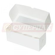 Короб картонный белый с окошком (244*85*100мм, 3 ячейки)