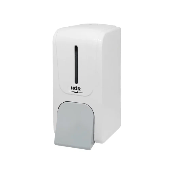 Дозатор для жидкого мыла HOR Стандарт (700мл, корпус белый, кнопка серая, Арт. 32110602)