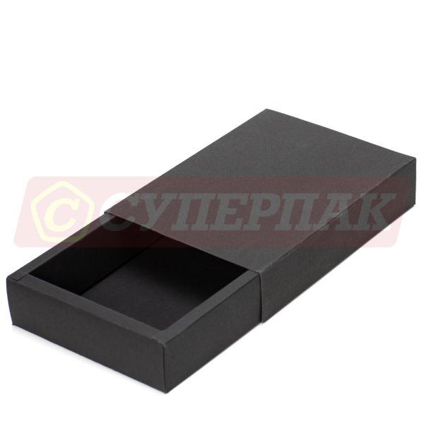 Короб-пенал картонный чёрный с раздвижной крышкой №10 (27*16*8,5см) 