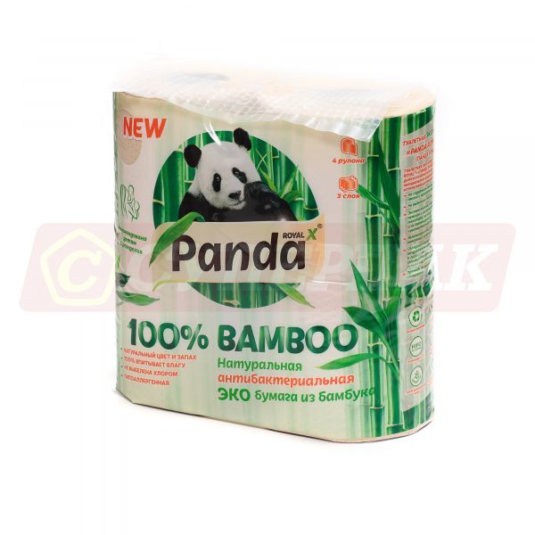 Туалетная бумага "Panda" Бамбук (4 штуки*24 метра)