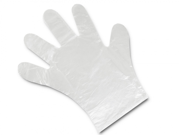 Перчатки полиэтиленовые прозрачные (размер "М", 100 штук)