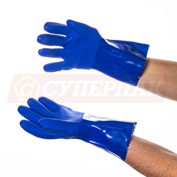Перчатки рыбацкие синие с напылением (ПВХ)