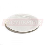 Тарелка бумажная белая мелованная (Ø:180мм, 100 штук)