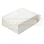 Пакет бумажный белый ламинированный c V-образным дном (14,5*9*28,5см)