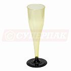 Фужер для шампанского "Кристалл" 170 мл (жёлтый, 6 штук)