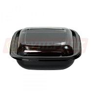 Салатник чёрный с прозрачной крышкой 1000 мл VEGGO (50 штук)