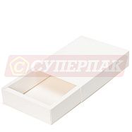 Короб-пенал картонный белый с раздвижной крышкой №3 (16,5*16,5*3см)