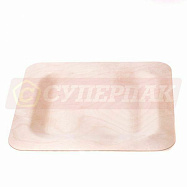 Тарелка берёзовая квадратная (23*23см, 10 штук)