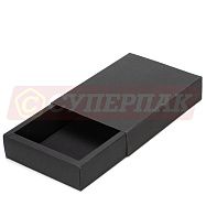 Короб-пенал картонный чёрный с раздвижной крышкой №3 (16,5*16,5*3см)