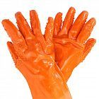 Перчатки рыбацкие оранжевые с крошкой (ПВХ)
