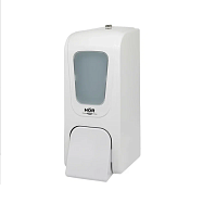 Дозатор для жидкого мыла HOR Бизнес (700мл, корпус белый, стекло матовое, кнопка белая, Арт.31111417)