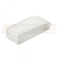 Пакет бумажный белый ламинированный c V-образным дном (10*5,5*23,5см)
