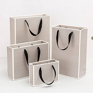 Пакет бумажный серый с лентой (22*10*20)