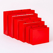 Пакет бумажный красный с крученной ручкой (28*20*10)