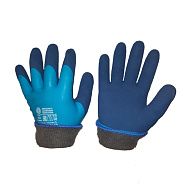 Перчатки голубые с синим обливом (утеплённые, -40)